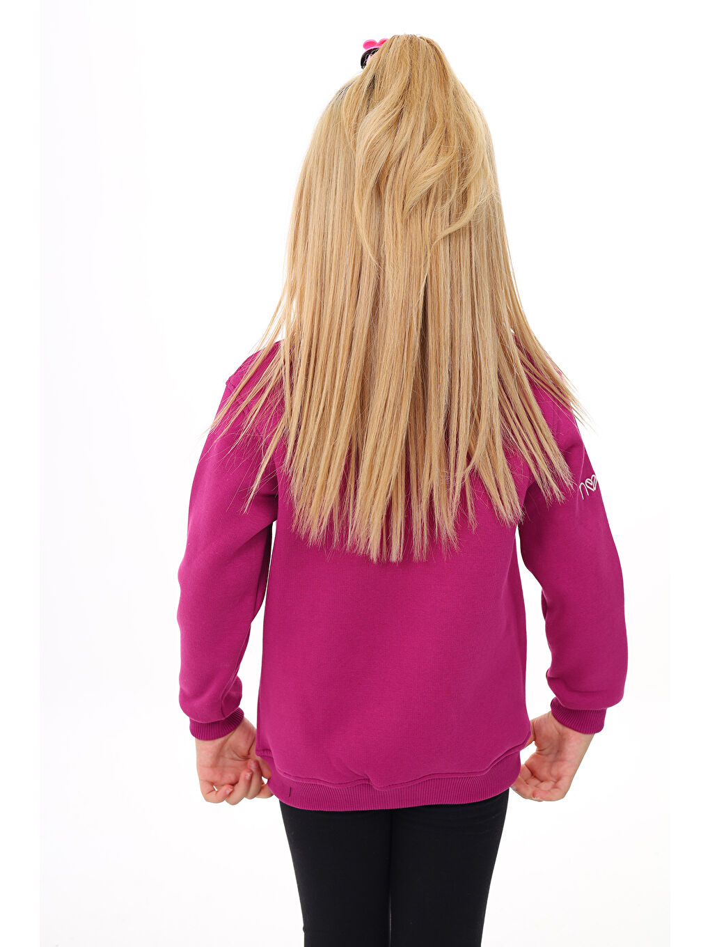 Mürdüm Kız Çocuk Nakışlı Hırka-2