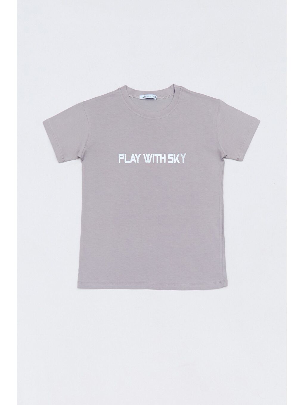 Gri %100 Pamuk Play With Sky Baskılı Erkek Çocuk Tişört