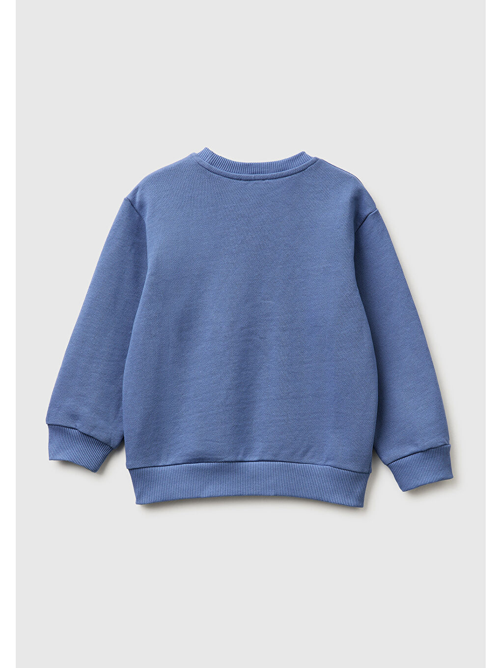Turkuaz Erkek Çocuk Havacı Mavi Önü Baskılı Rahat Kalıp Bisiklet Yaka Sweatshirt-1