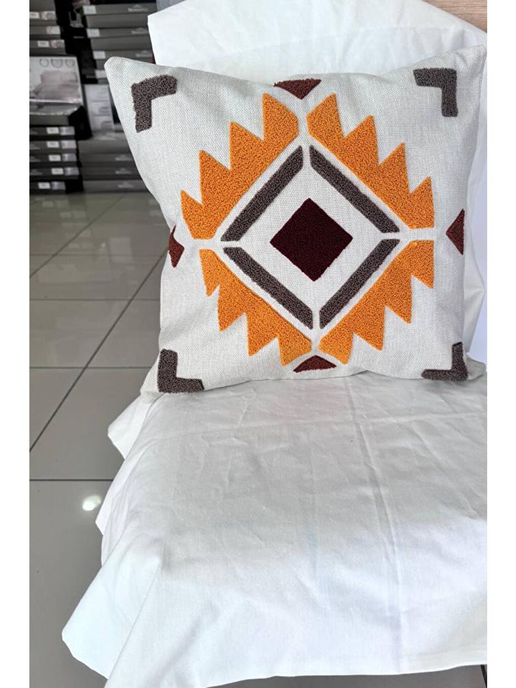 Karışık Carla 2li Punch Nakışlı Kırlent Kılıfı 45x45 Cm-3