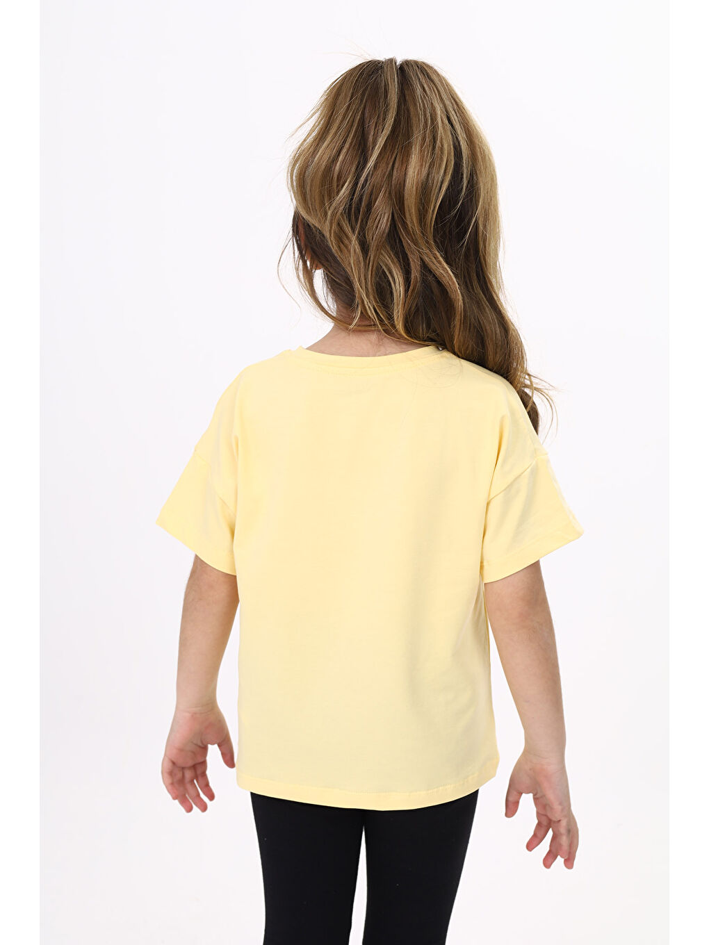 Sarı Kız Çocuk Baskılı Tişört-6