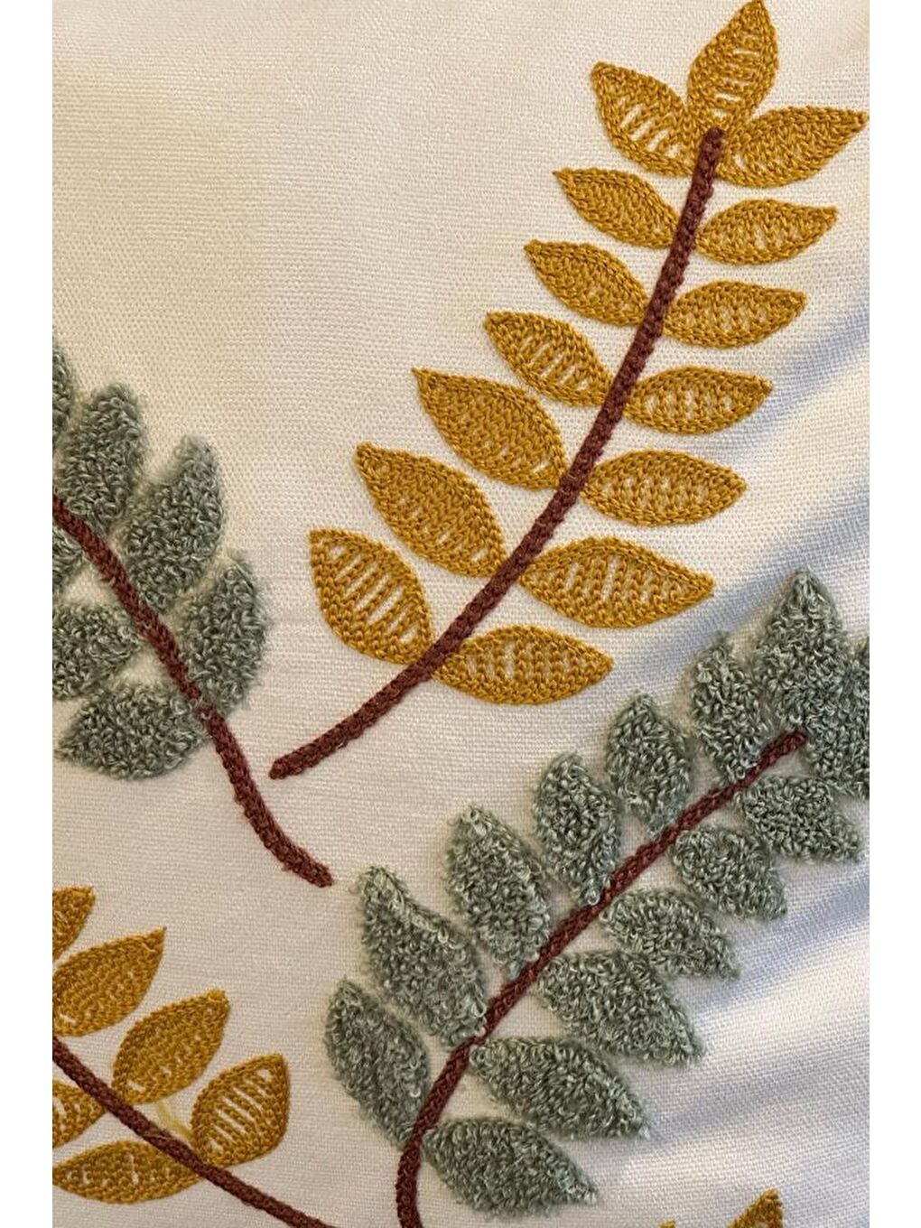 Karışık Delfin Lüx Nakışlı Keten Kırlent Kılıfı 45x45 cm-2