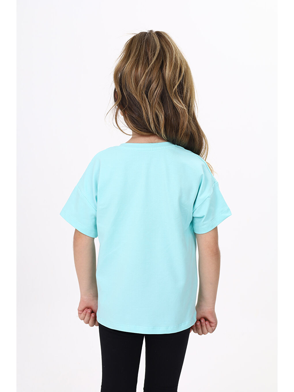 Yeşil Kız Çocuk Baskılı Tişört-4