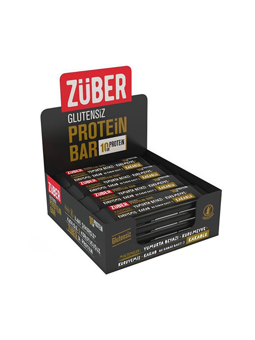 Züber Renksiz Kakaolu Protein Barı - 35 gr x 12 Adet