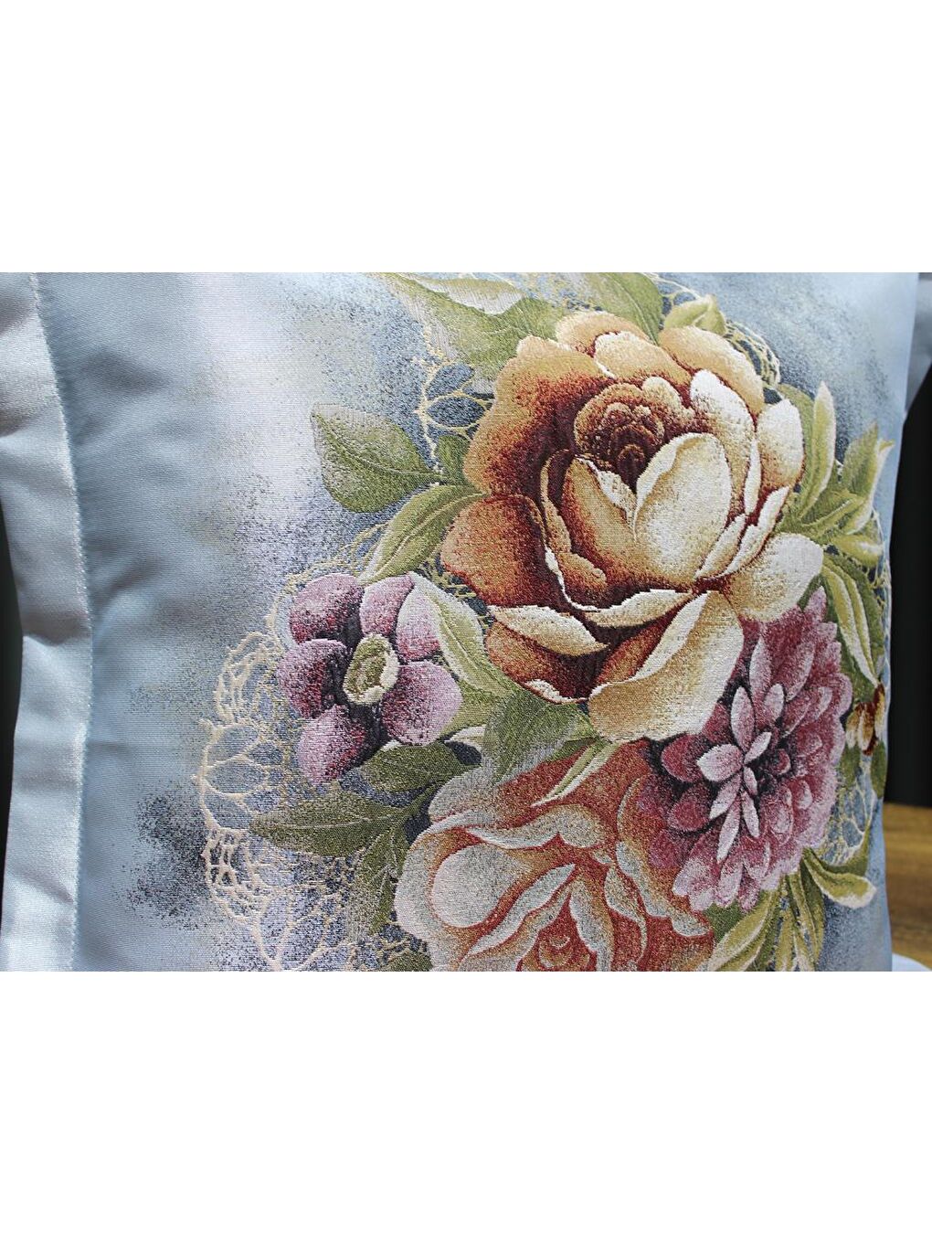 Goblen Lüx 2 Li Kırlent Kılıfı Gri-2