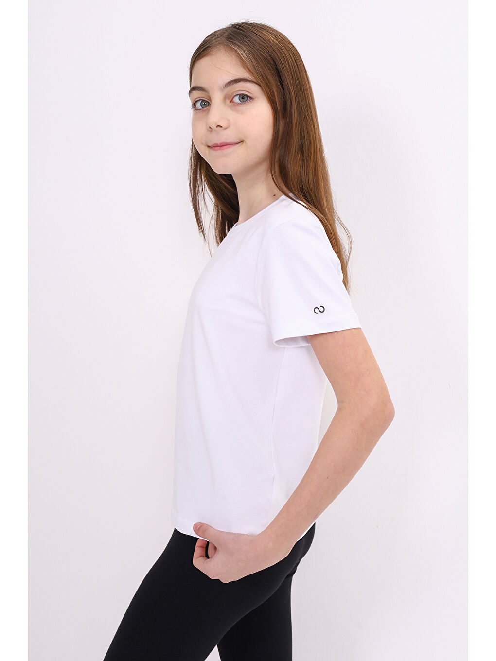 Beyaz Kız Çocuk Baskılı Tişört-1