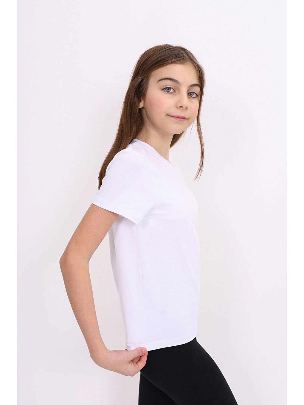 Beyaz Kız Çocuk Baskılı Tişört-3