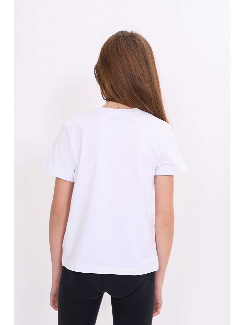 Beyaz Kız Çocuk Baskılı Tişört-4