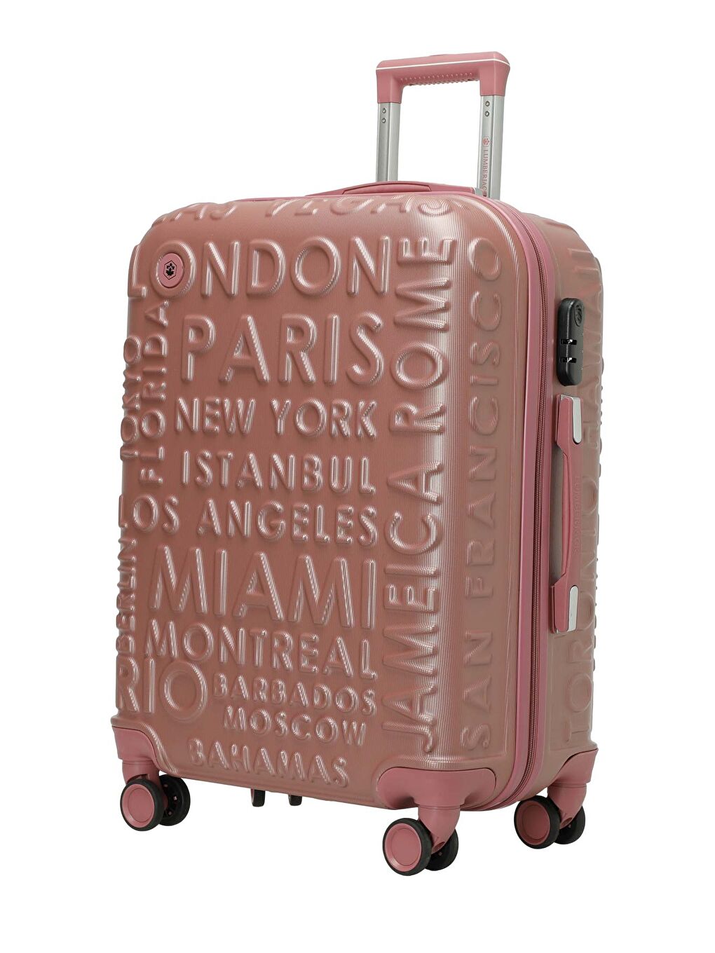 Pembe LUGANO -B ABS 5FX Pudra Unisex Büyük Boy Valiz-1