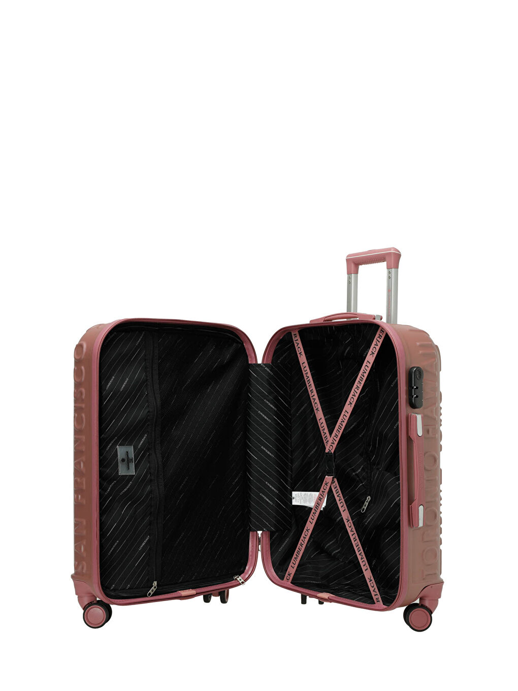 Pembe LUGANO -B ABS 5FX Pudra Unisex Büyük Boy Valiz-2