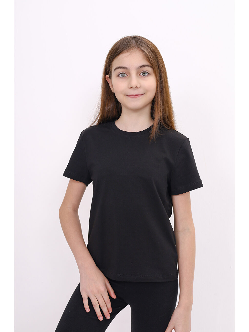 Siyah Kız Çocuk Baskılı Tişört