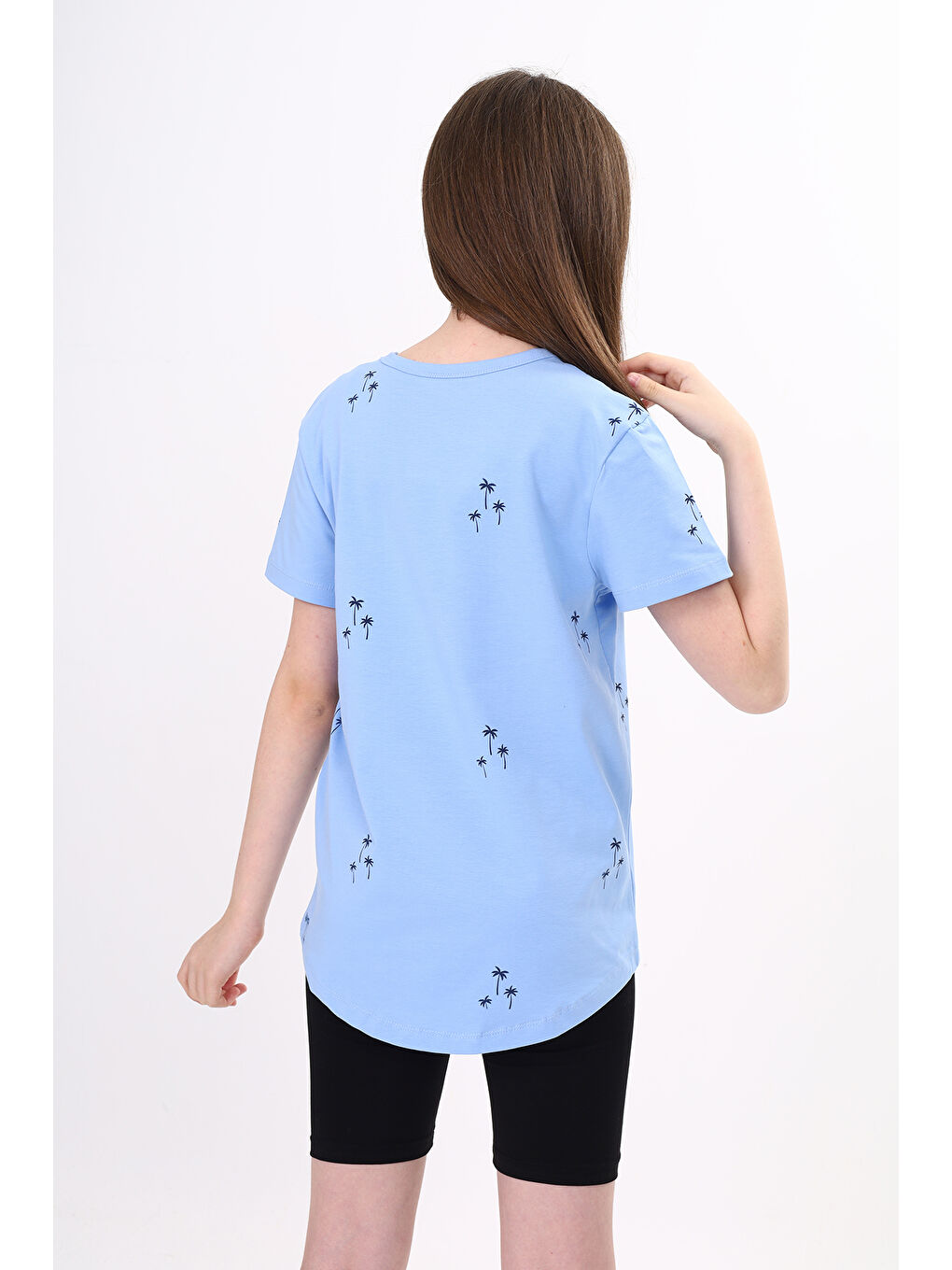 Lila Kız Çocuk Baskılı Tişört-3