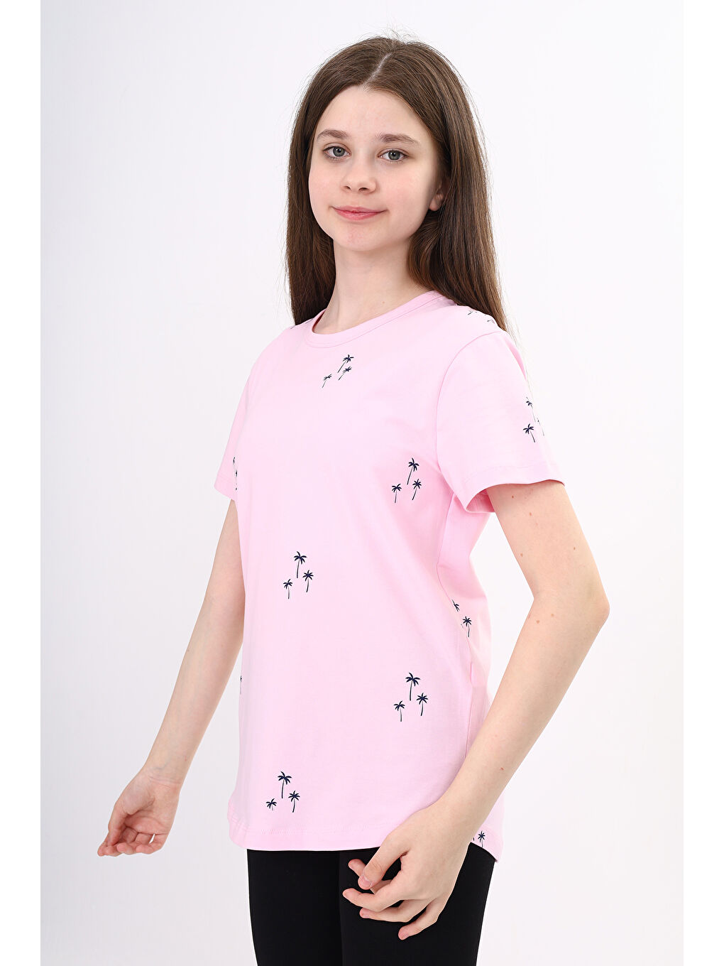 Pembe Kız Çocuk Baskılı Tişört-2