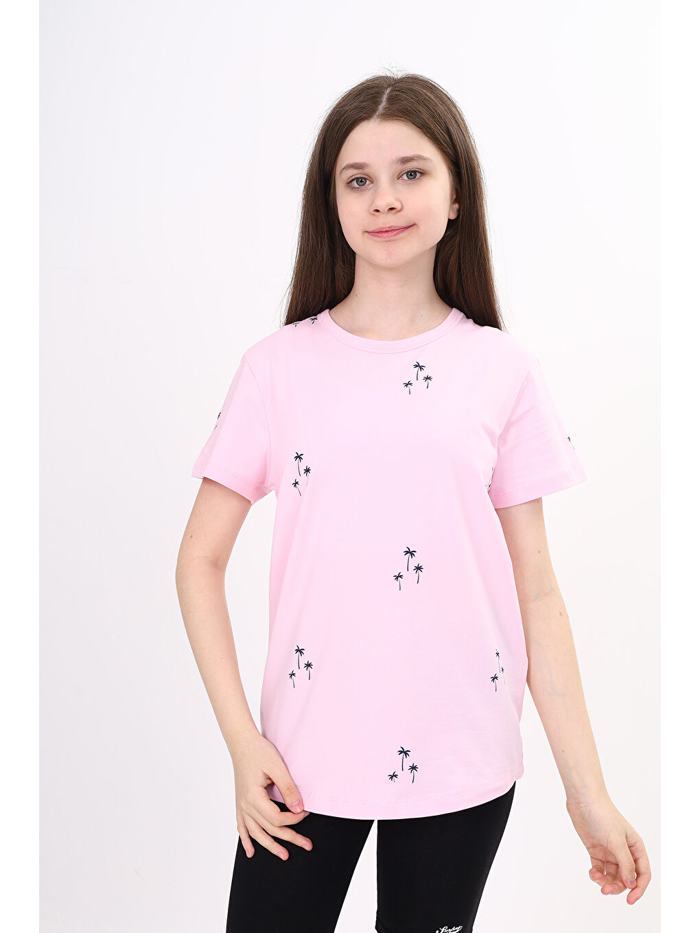 Pembe Kız Çocuk Baskılı Tişört-4