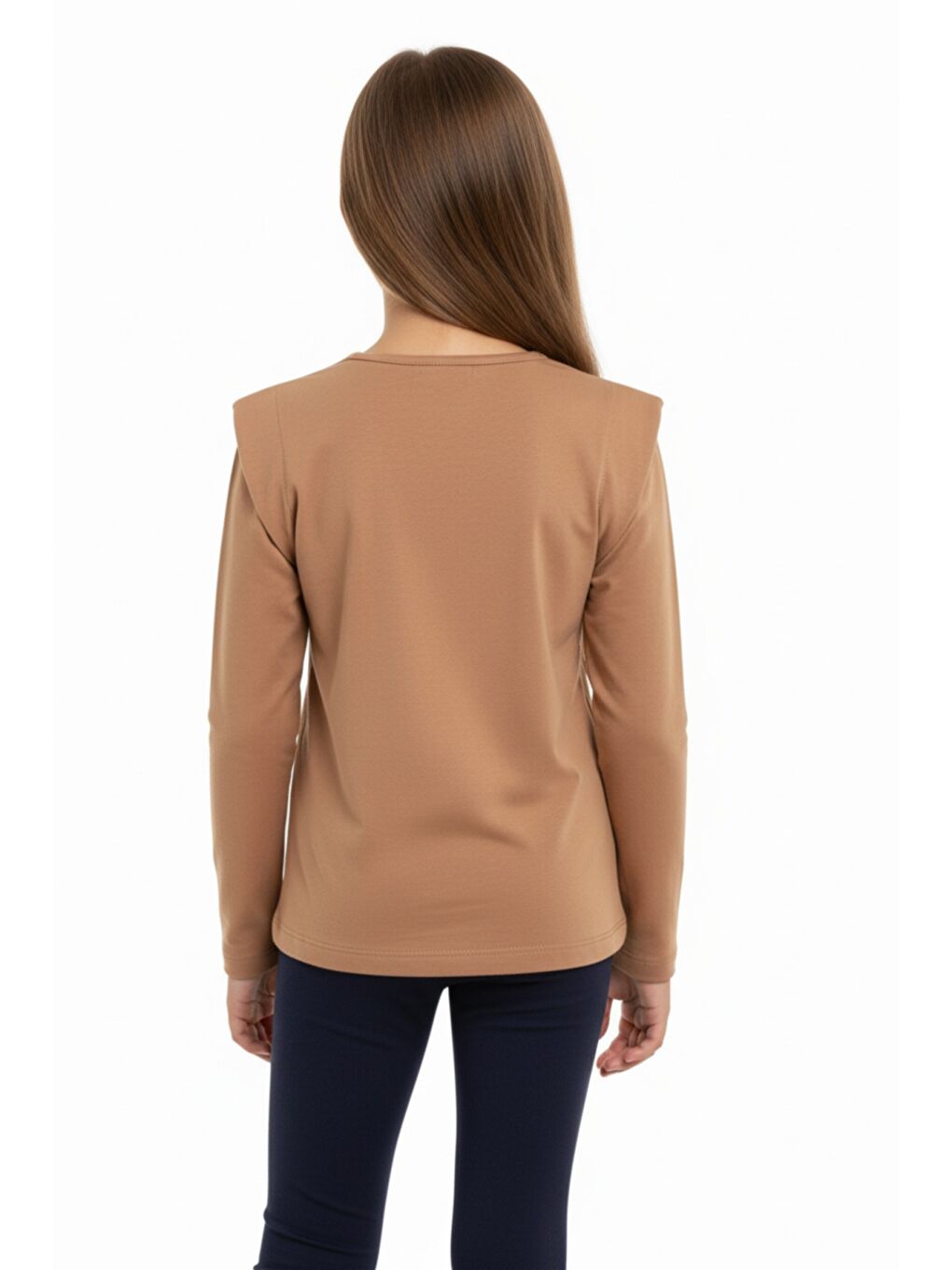 Bej Kız Çocuk Baskılı Tişört-4