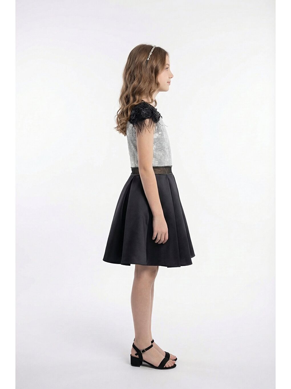 Gri Kız Çocuk Abiye-1