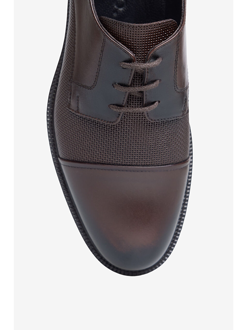 Erkek Kahverengi %100 Deri Klasik Ayakkabı-2