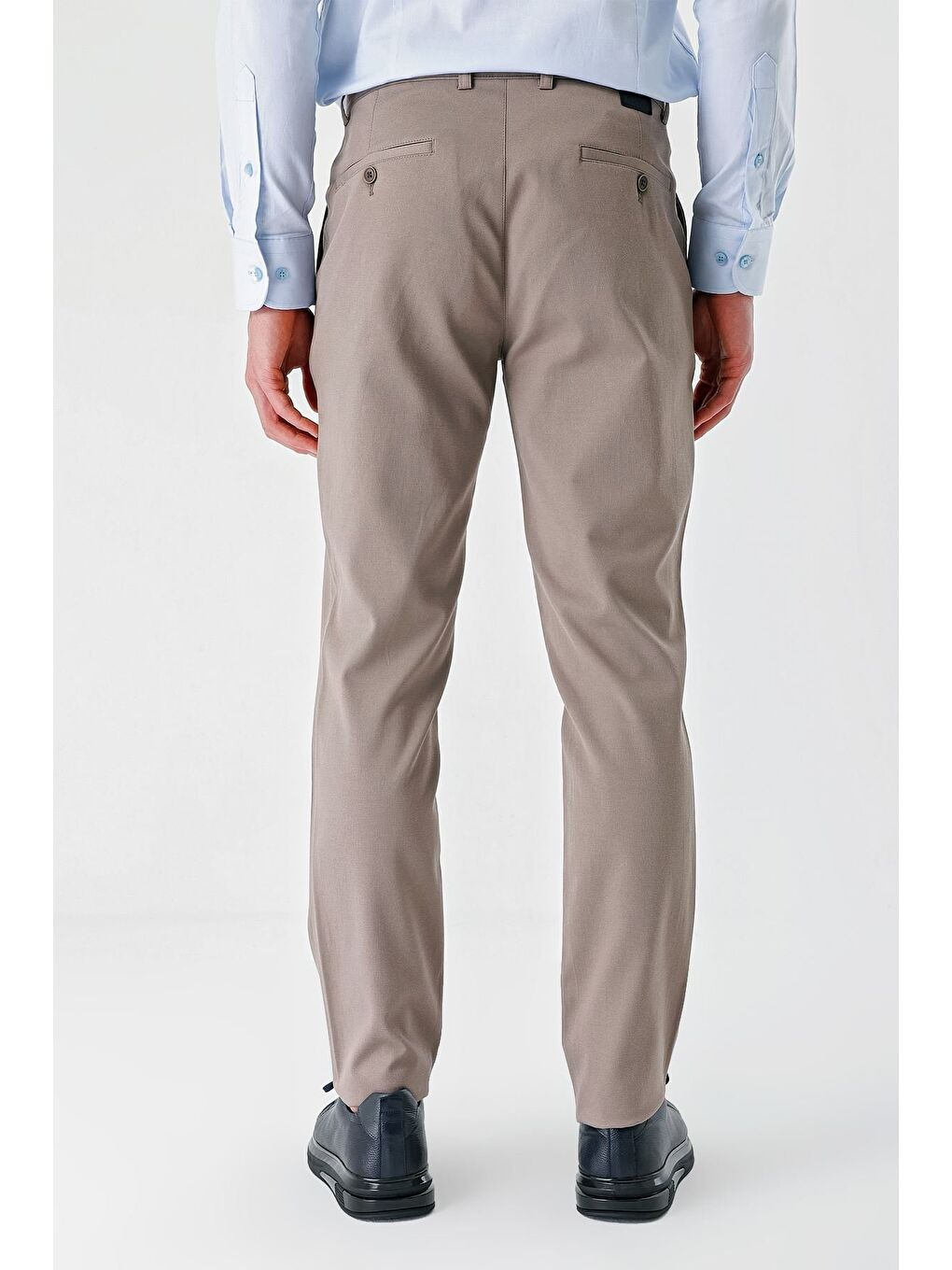 Gri Pamuklu Yandan Cepli Casual Slim Fit Chino Pantolon 1003240156-1