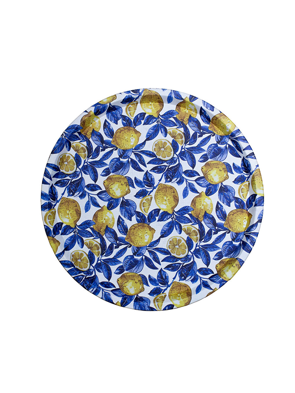 Mavi Dijital Desenli Yuvarlak Sunum Tepsisi-1