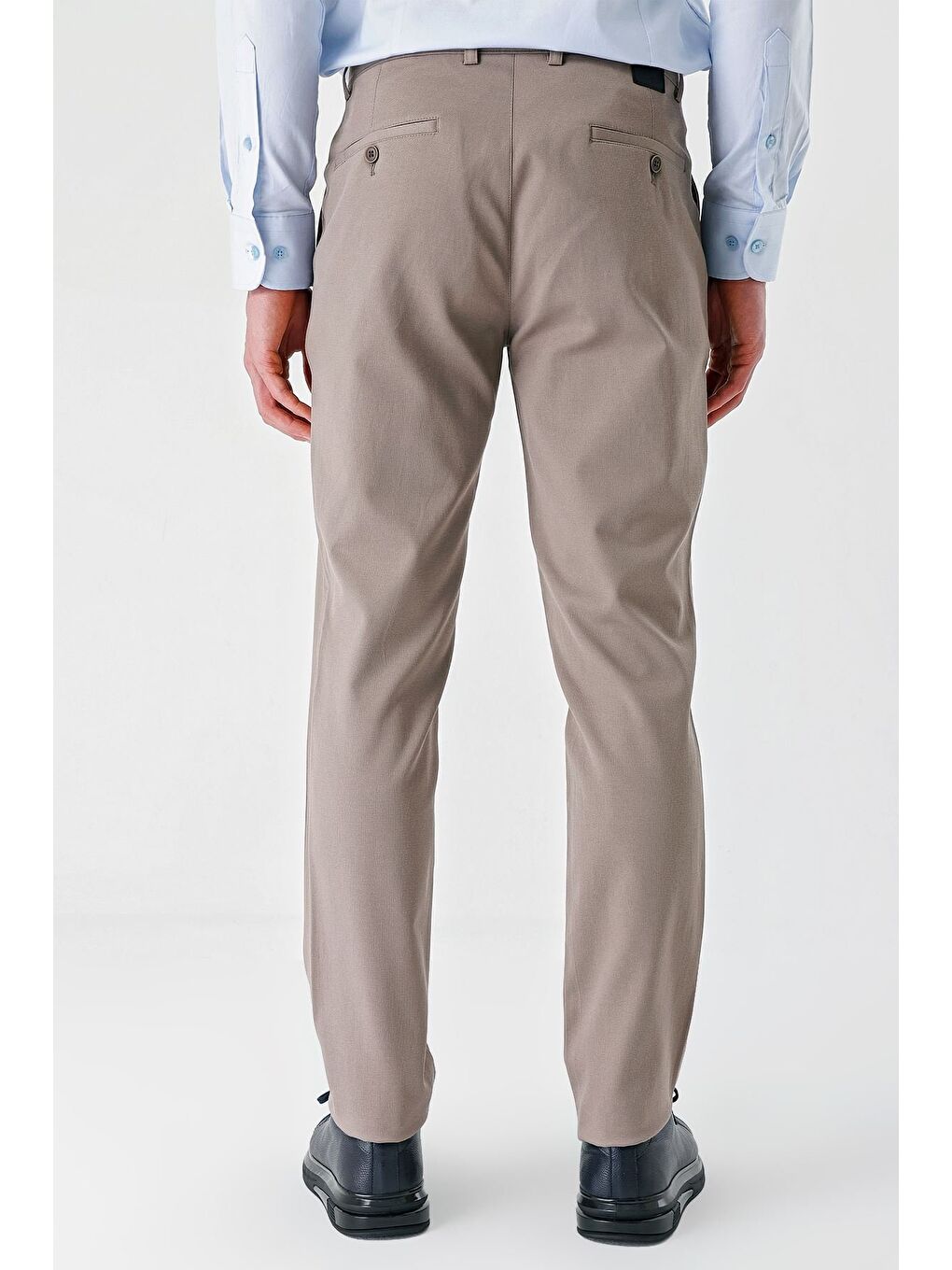 Gri Pamuklu Yandan Cepli Casual Slim Fit Chino Pantolon 1003240156-3