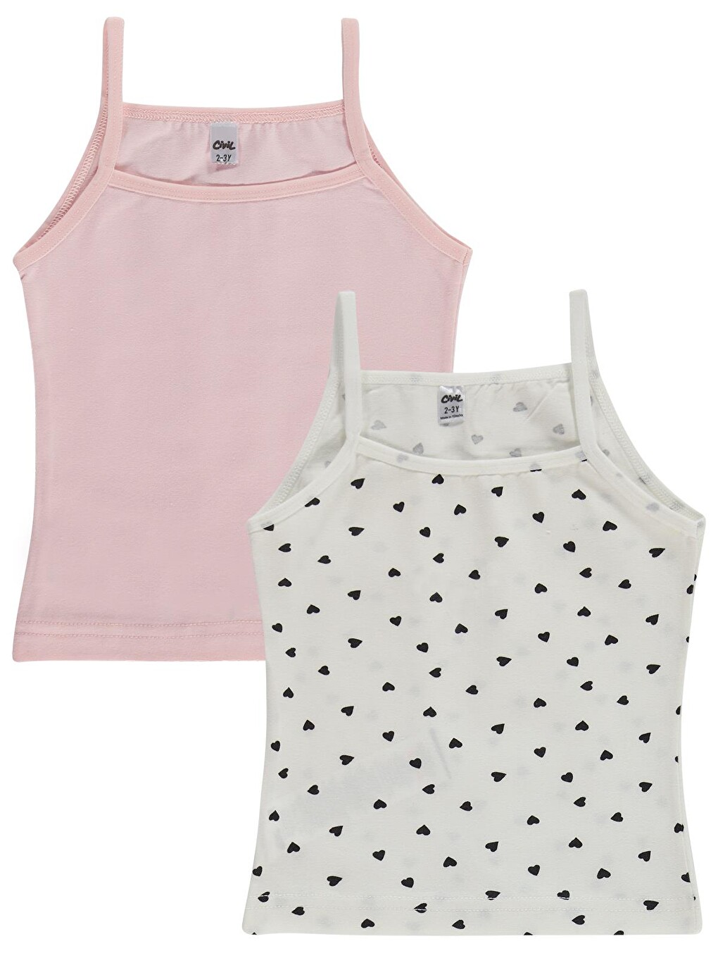 Beyaz Girls Mini Desenli 2-12 Yaş Kız Çocuk 2'li Atlet - Standart