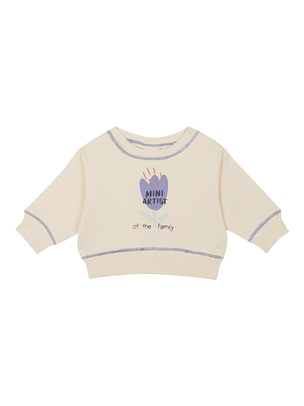 ANTEBIES Mor Çiçek Basklı Sweatshirt Tayt Set - 2