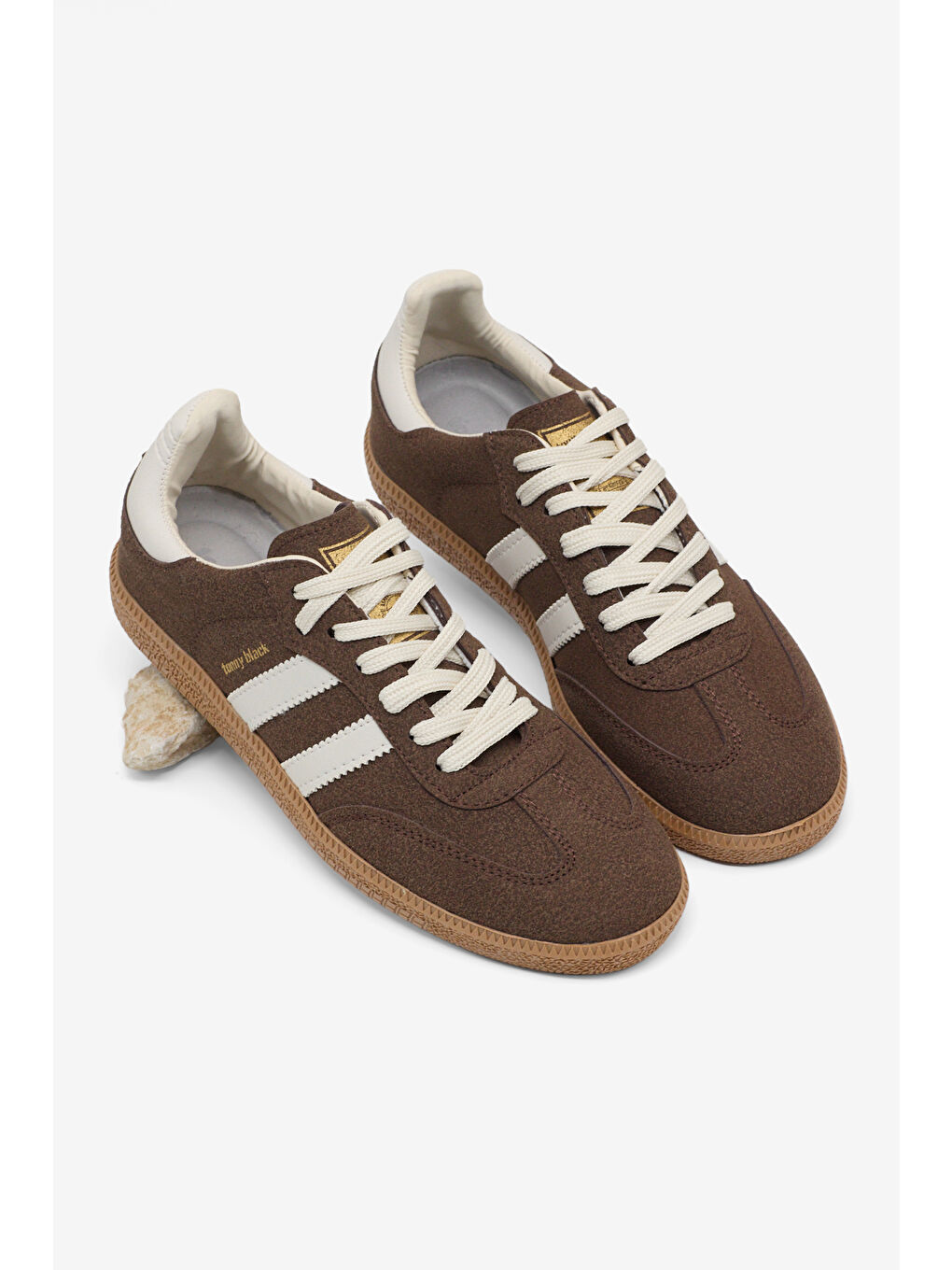 Kahverengi Unisex Kahve Süet Termo Taban Yanı Şeritli Bağcıklı Spor Ayakkabı-2