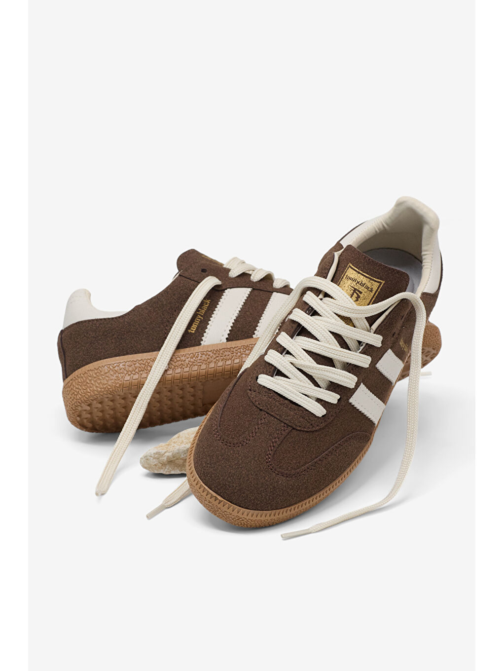 Kahverengi Unisex Kahve Süet Termo Taban Yanı Şeritli Bağcıklı Spor Ayakkabı-3