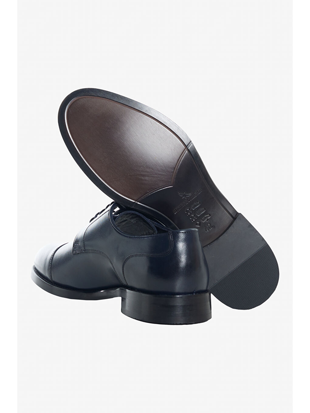 Erkek Lacivert %100 Deri Bağcıklı Rahat Klasik Ayakkabı-3