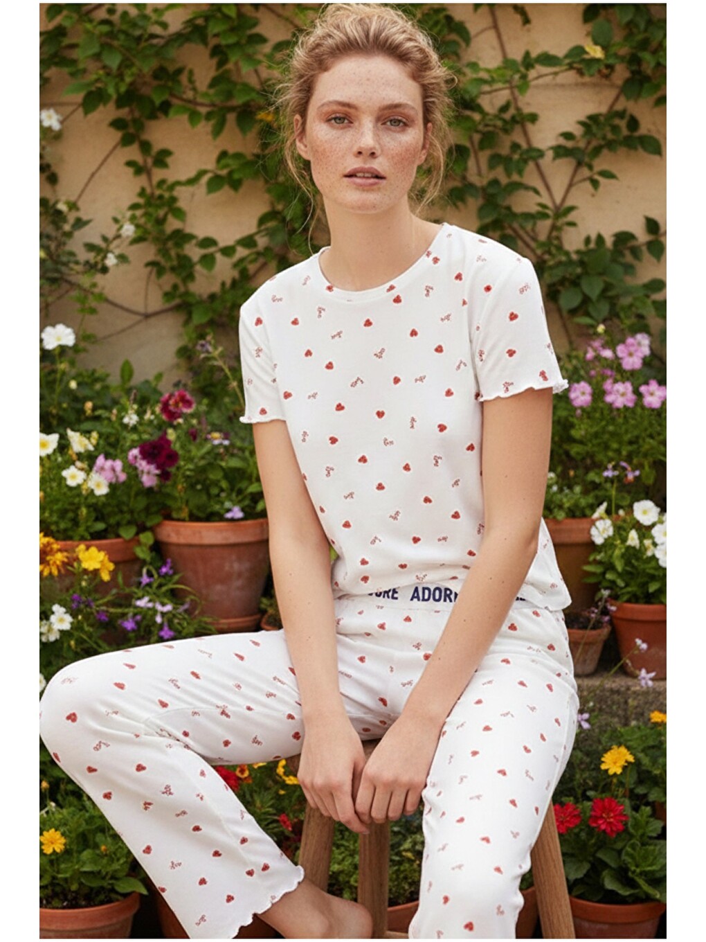 Karışık Lastikli Fitilli Kaşkorse Örme Pijama Takım 26120601