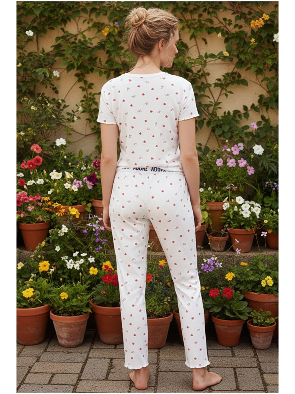 Karışık Lastikli Fitilli Kaşkorse Örme Pijama Takım 26120601-2