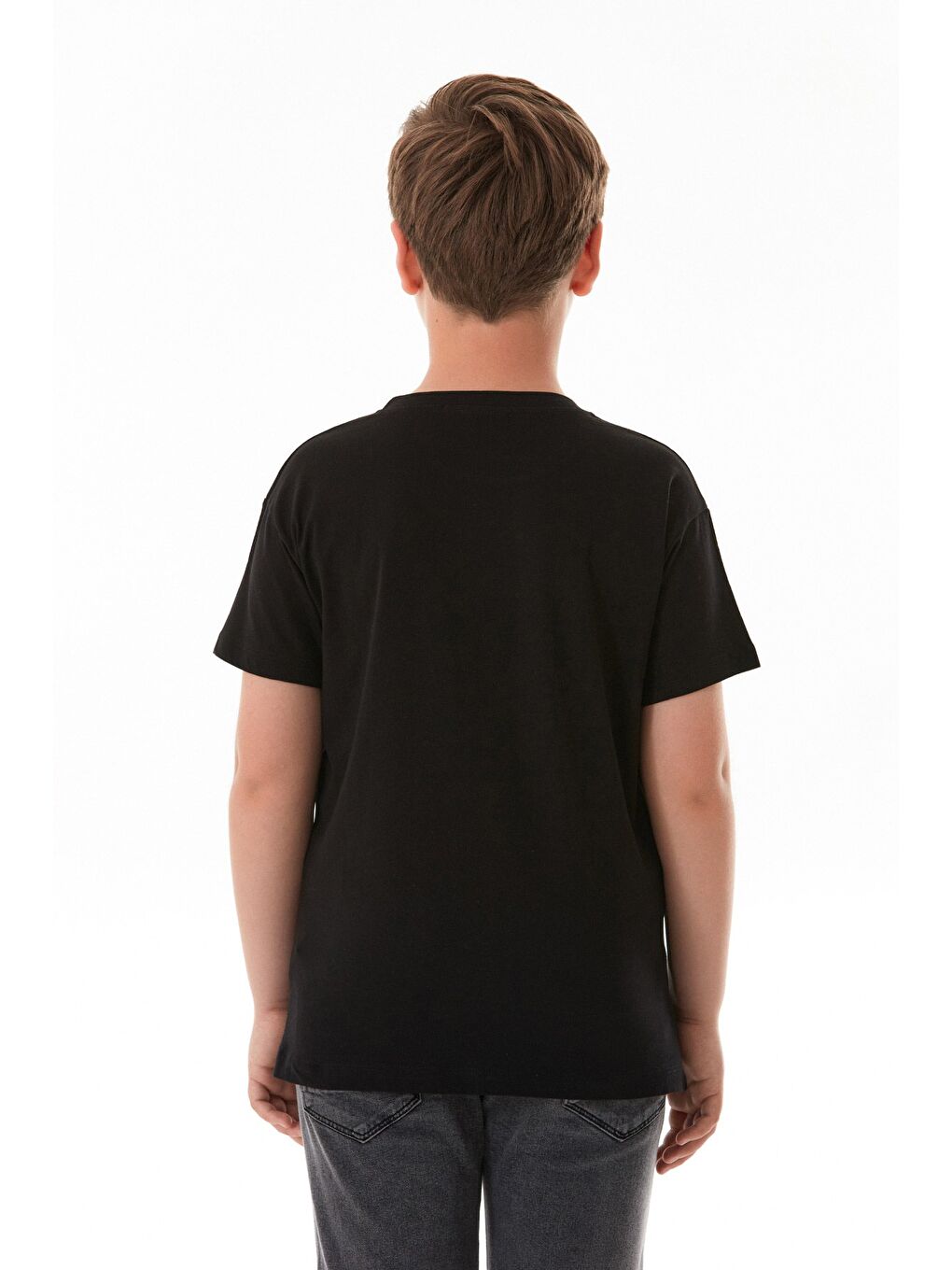 Siyah %100 Pamuk Play With Sky Baskılı Erkek Çocuk Tişört-3