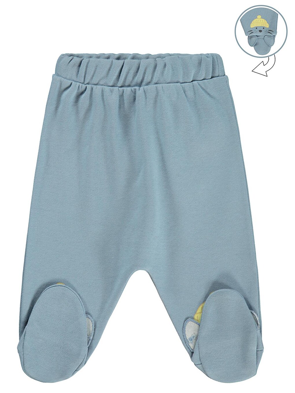 Baby Fok Balığı Baskılı 1-9 Ay Tek Alt Bebe - Mavi