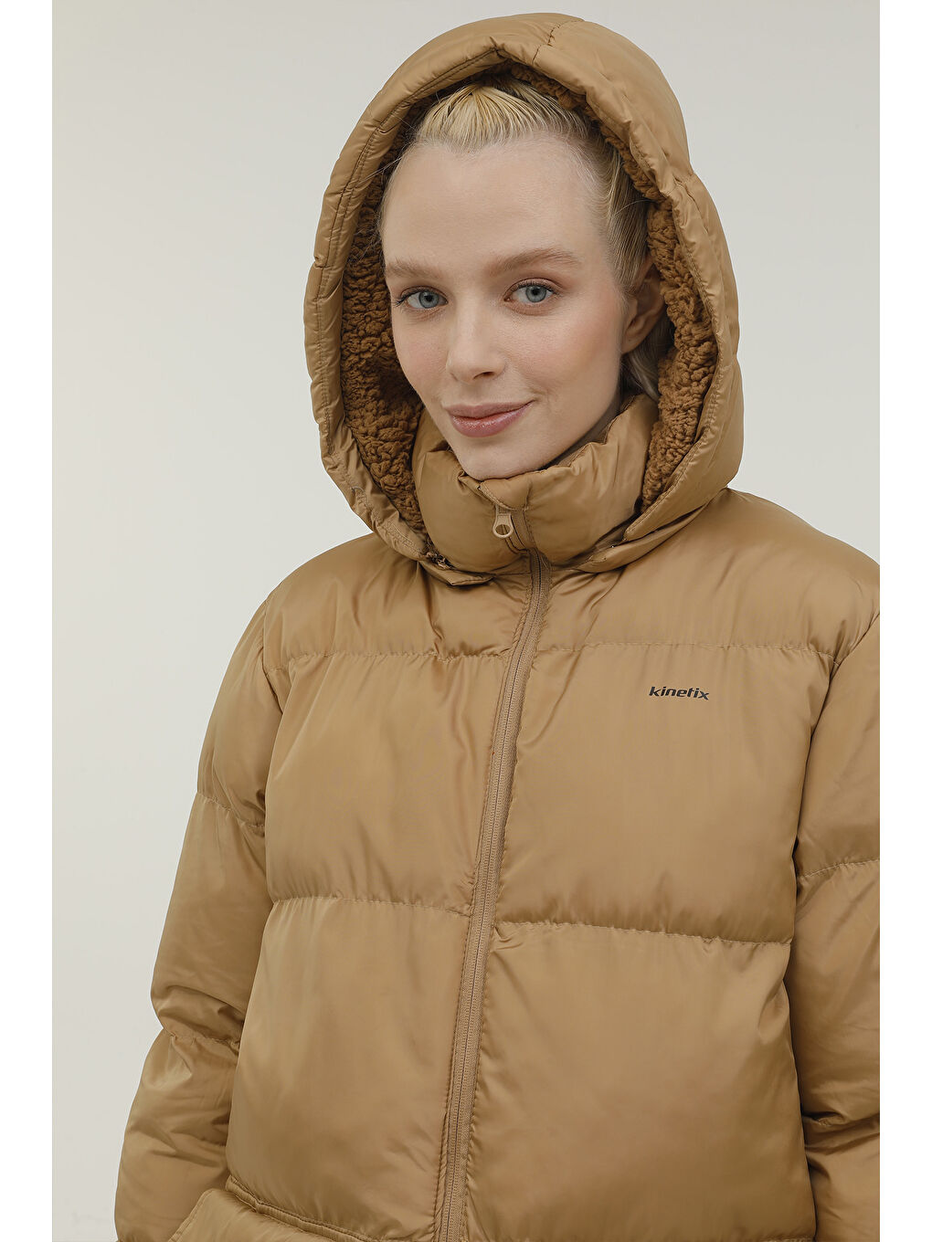 Kinetix Kahverengi W-BELLA COAT 2PR Camel Kadın Uzun Kaban - 4