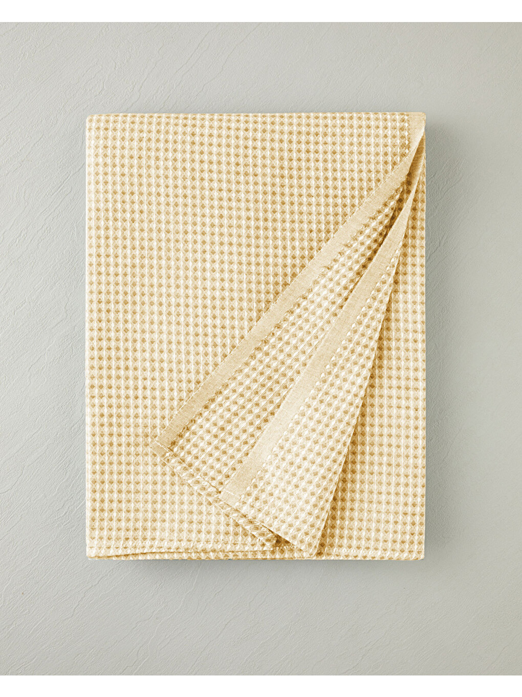 Modern Grid Tek Kişilik Pike 150x220 Cm Sarı