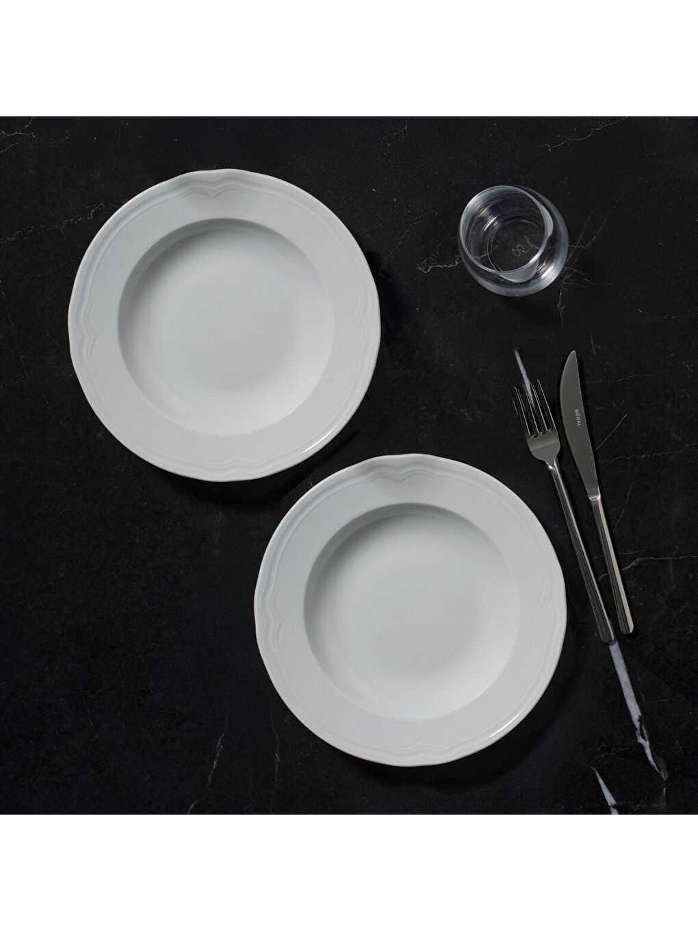GÜRAL PORSELEN Ekru Venedik 6 Parça 24 Cm Çukur Yemek Tabağı - 1