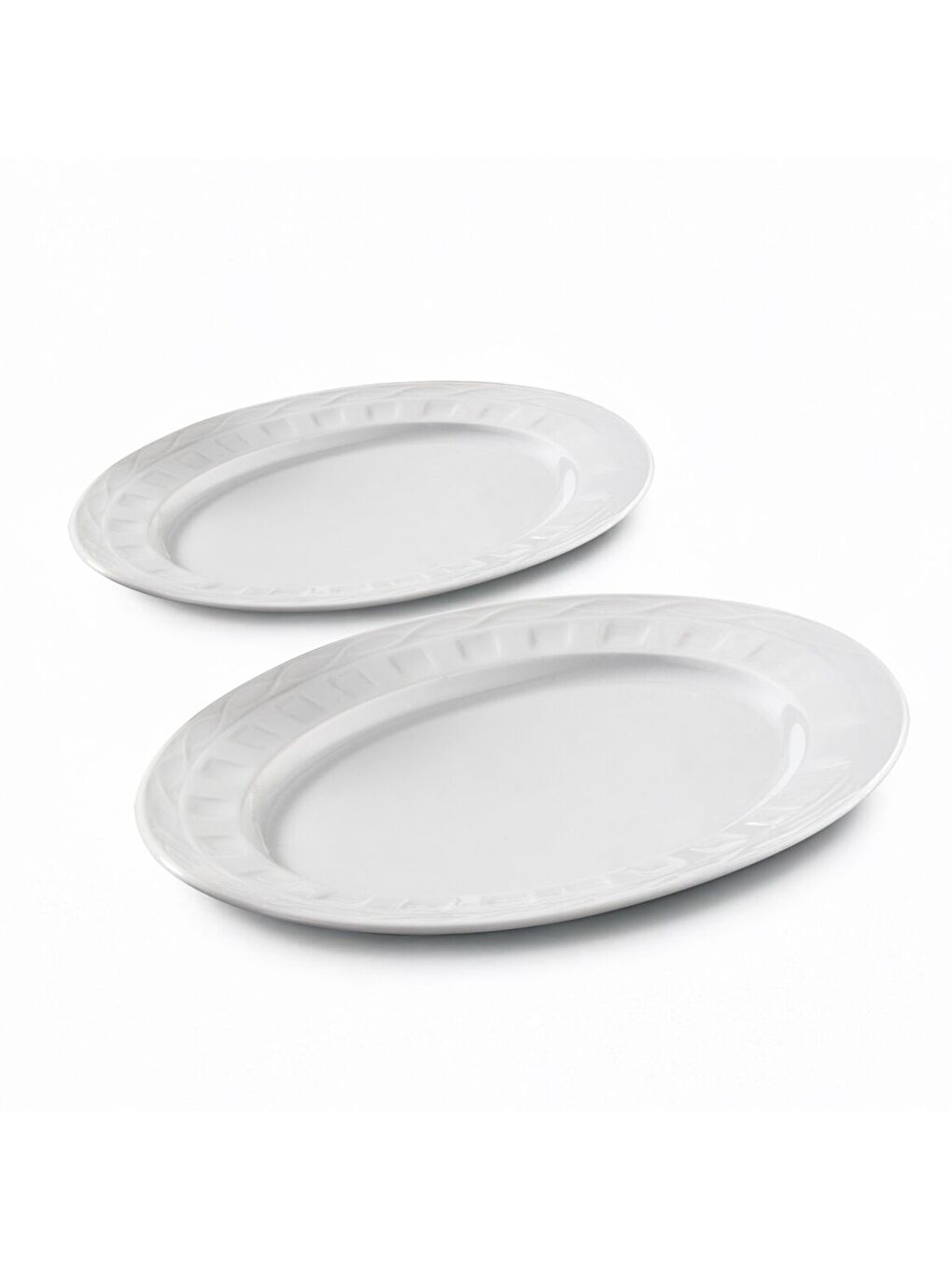 GÜRAL PORSELEN Ekru Monet 2 Parça 30 Cm Kayık Tabak