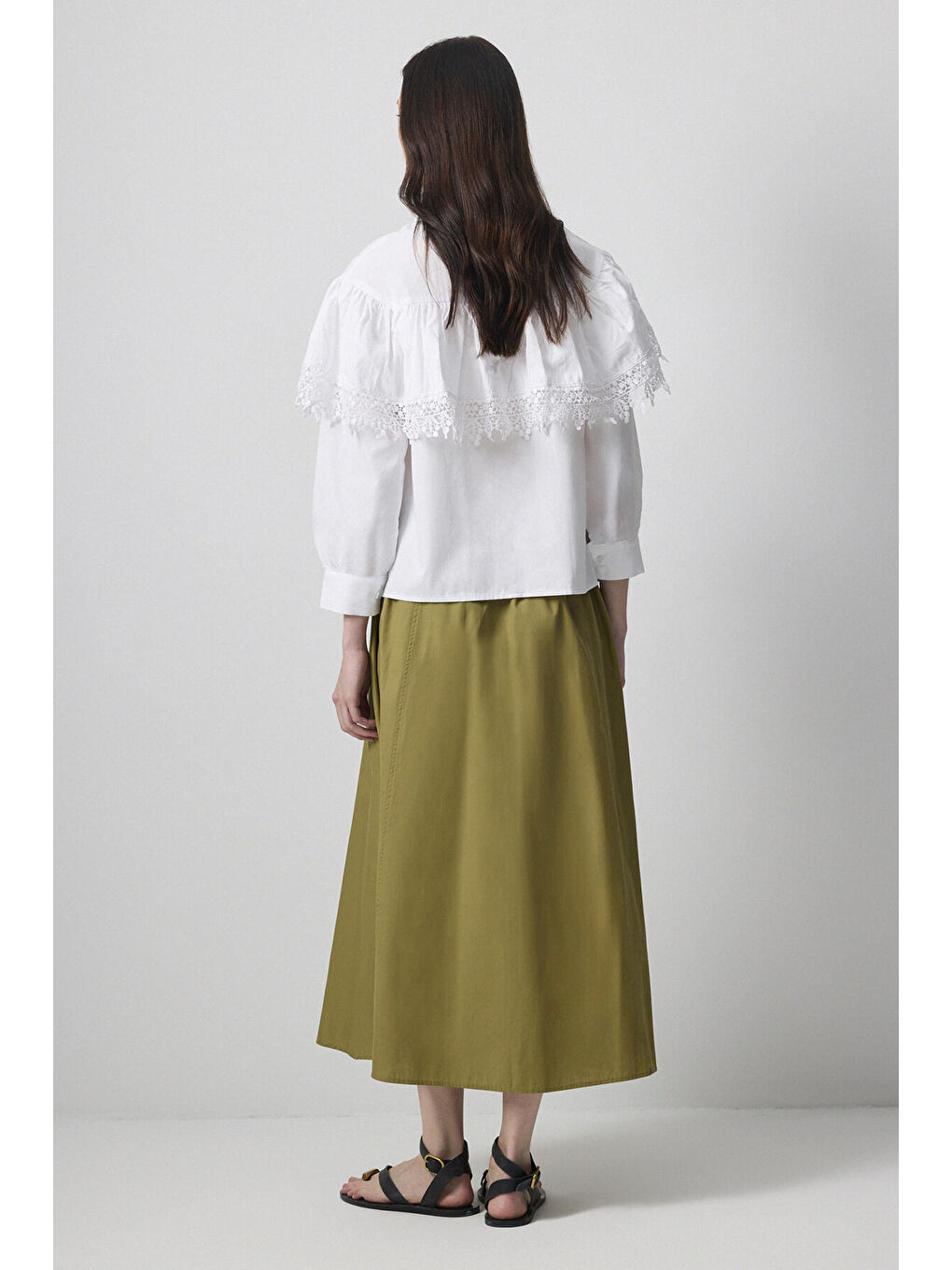 Beyaz Fisto Detaylı Gömlek-3