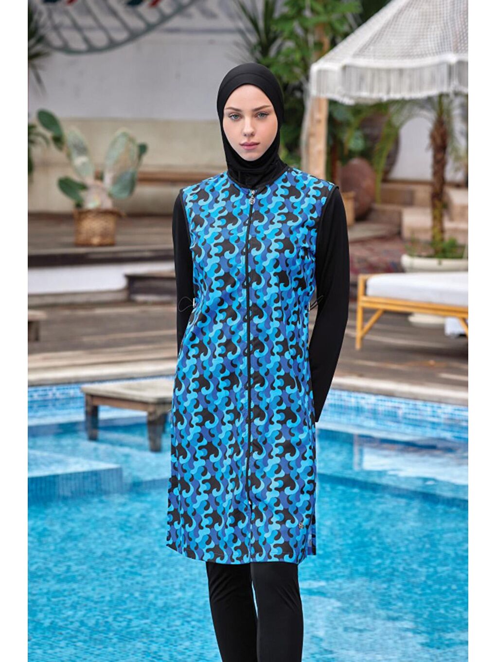 Tam Kapalı Tesettür Mayo Jaana 3 9048 Siyah