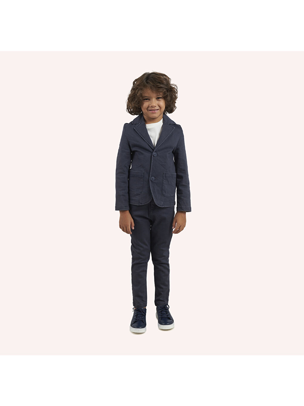 Lacivert Erkek Çocuk Düğmeli Pantolon-2