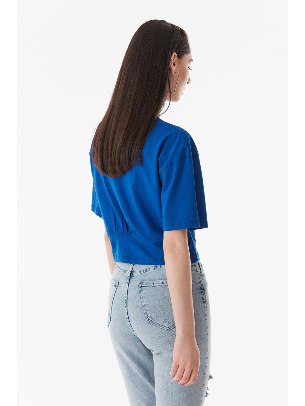 Mavi Basic Bisiklet Yaka Tişört-3