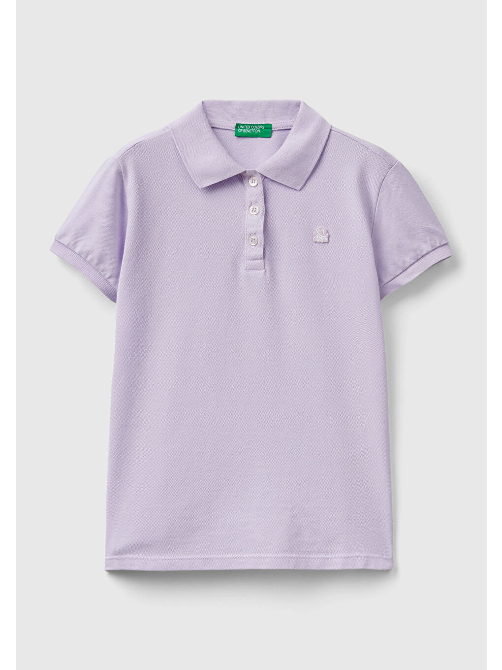 United Colors Of Benetton Lila Kız Çocuk Lila Logolu Pike Polo  Yaka T-Shirt