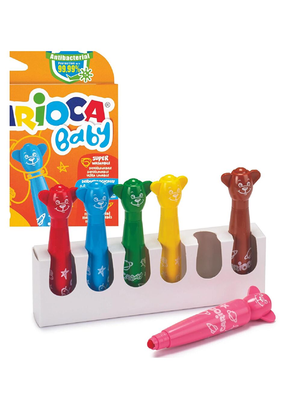 Teddy Jumbo Bebek Süper Yıkanabilir Keçeli Boya Kalemi 6 Lı(42815)-2