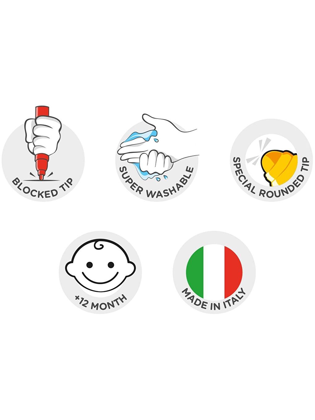 Teddy Jumbo Bebek Süper Yıkanabilir Keçeli Boya Kalemi 6 Lı(42815)-4