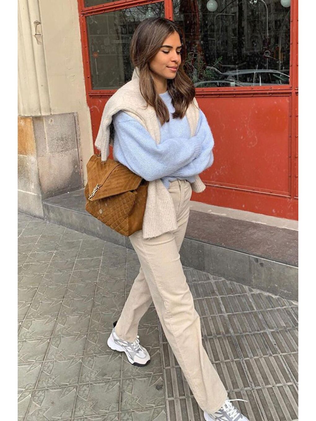 Bebe Mavisi Bisiklet Yaka Oversize Triko Kazak Mg1972-4