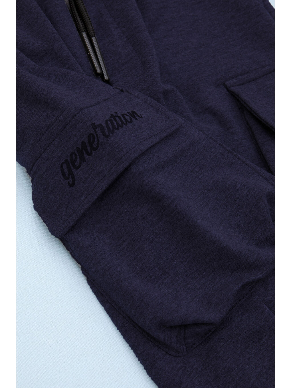 Koyu Lacivert Cebi Yazı Baskılı Beli Lastikli Erkek Çocuk Şort 21171-1