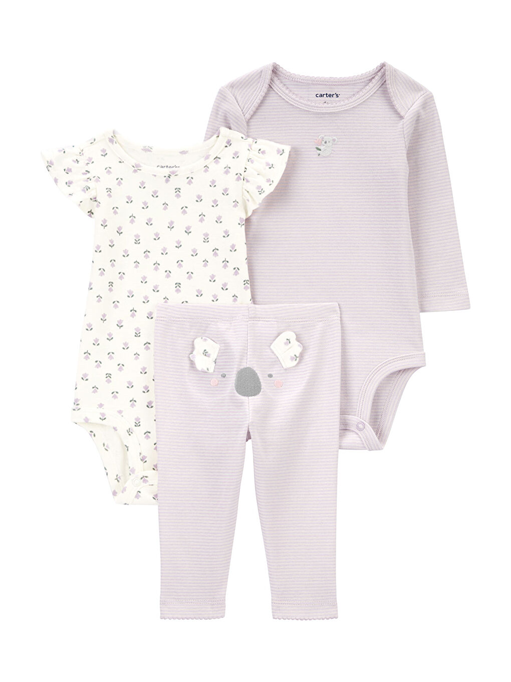 Karışık Kız Bebek Body Pantolon Set 3'lü Paket