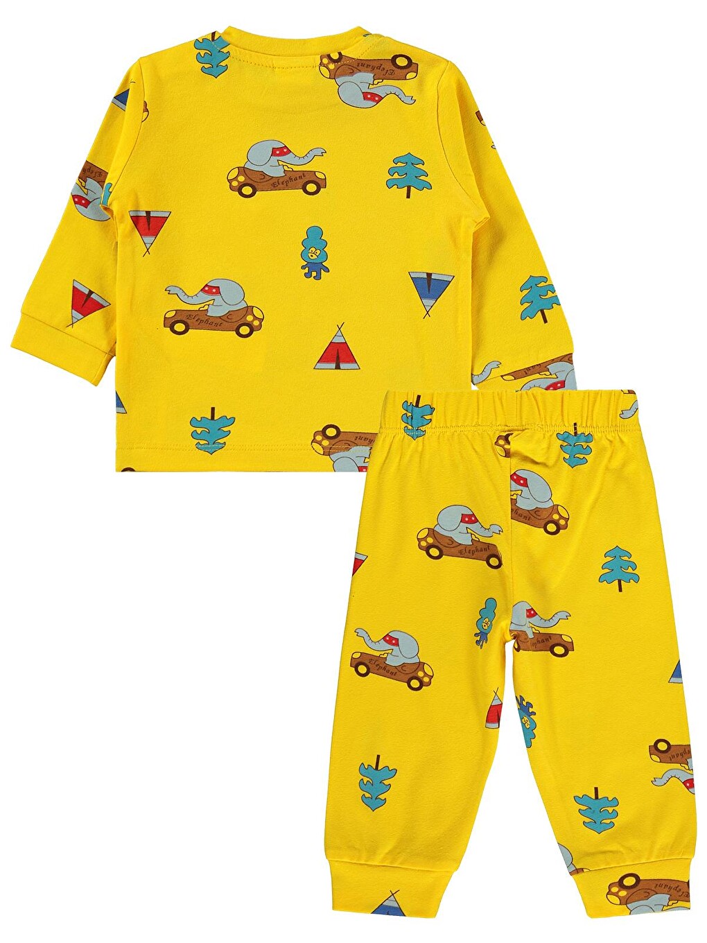 Baby Arabalı Ve Filli 6-18 Ay Pijama Takımı - Sarı-1