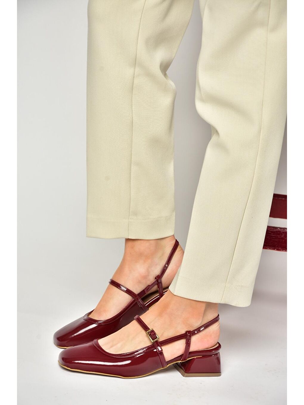 S4725726 Bordo Kadın Babet Ayakkabı-3