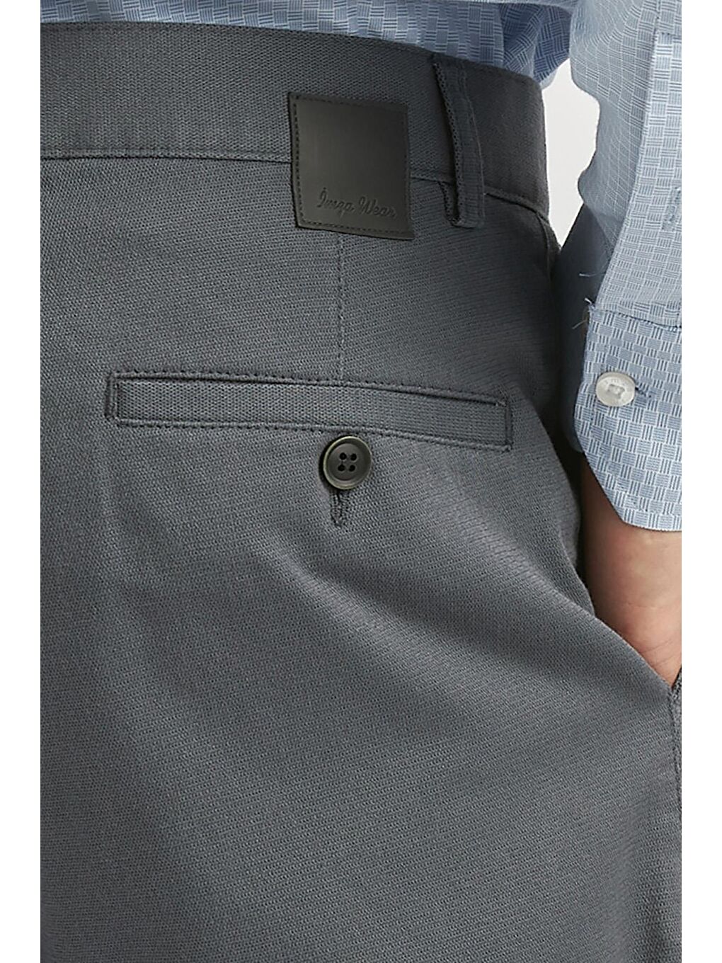 Koyu Antrasit Pamuklu Yandan Cepli Casual Slim Fit Chino Pantolon 1003240168-4